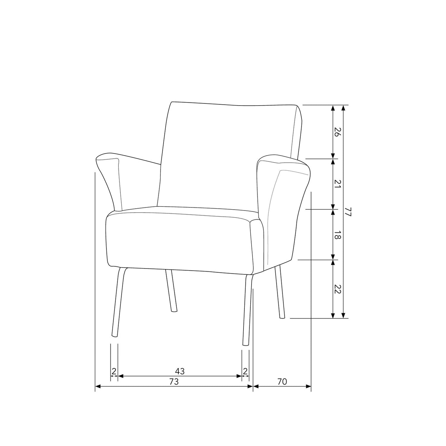 Muse fauteuil grof geweven stof naturel