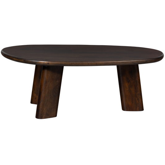 Roundly salontafel mango hout walnoot