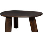 Roundly salontafel mango hout walnoot