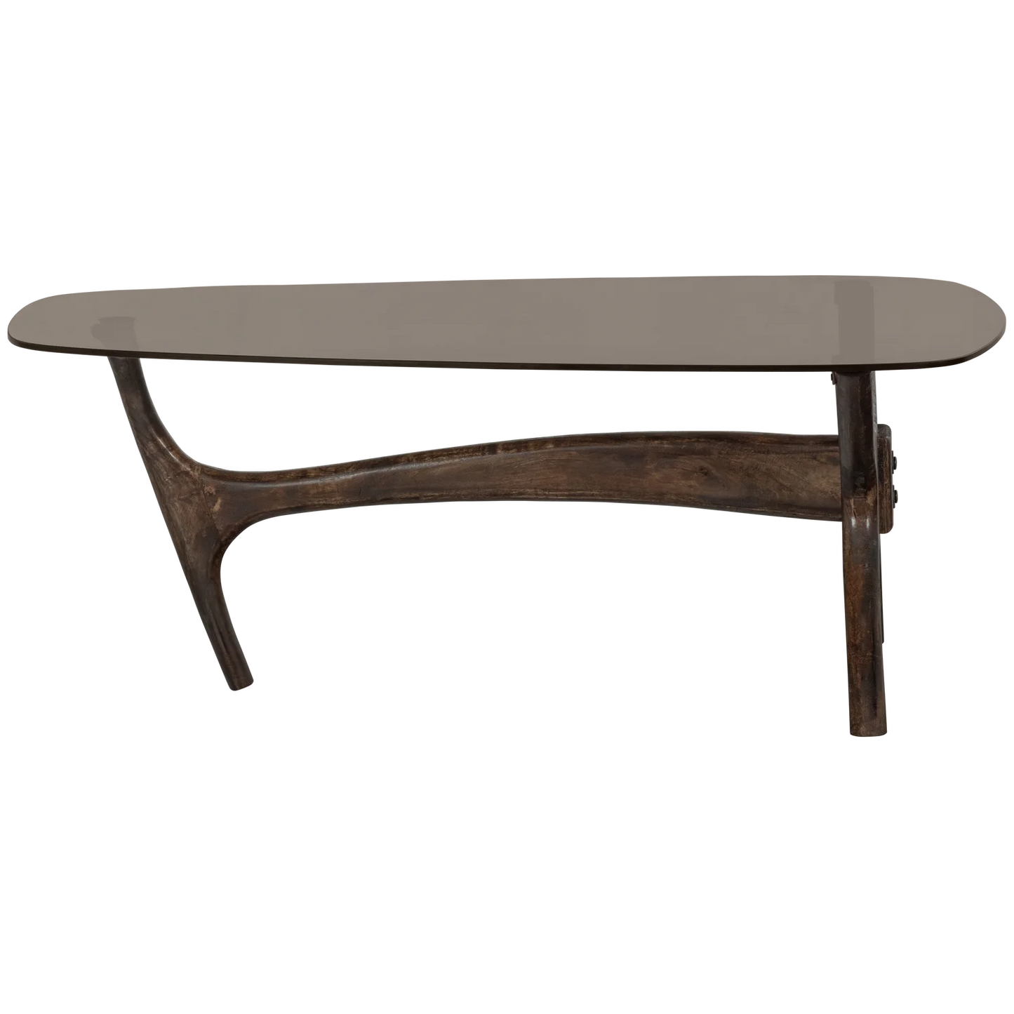 Flash salontafel mango hout/glas walnoot