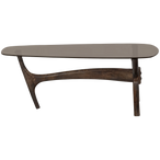 Flash salontafel mango hout/glas walnoot