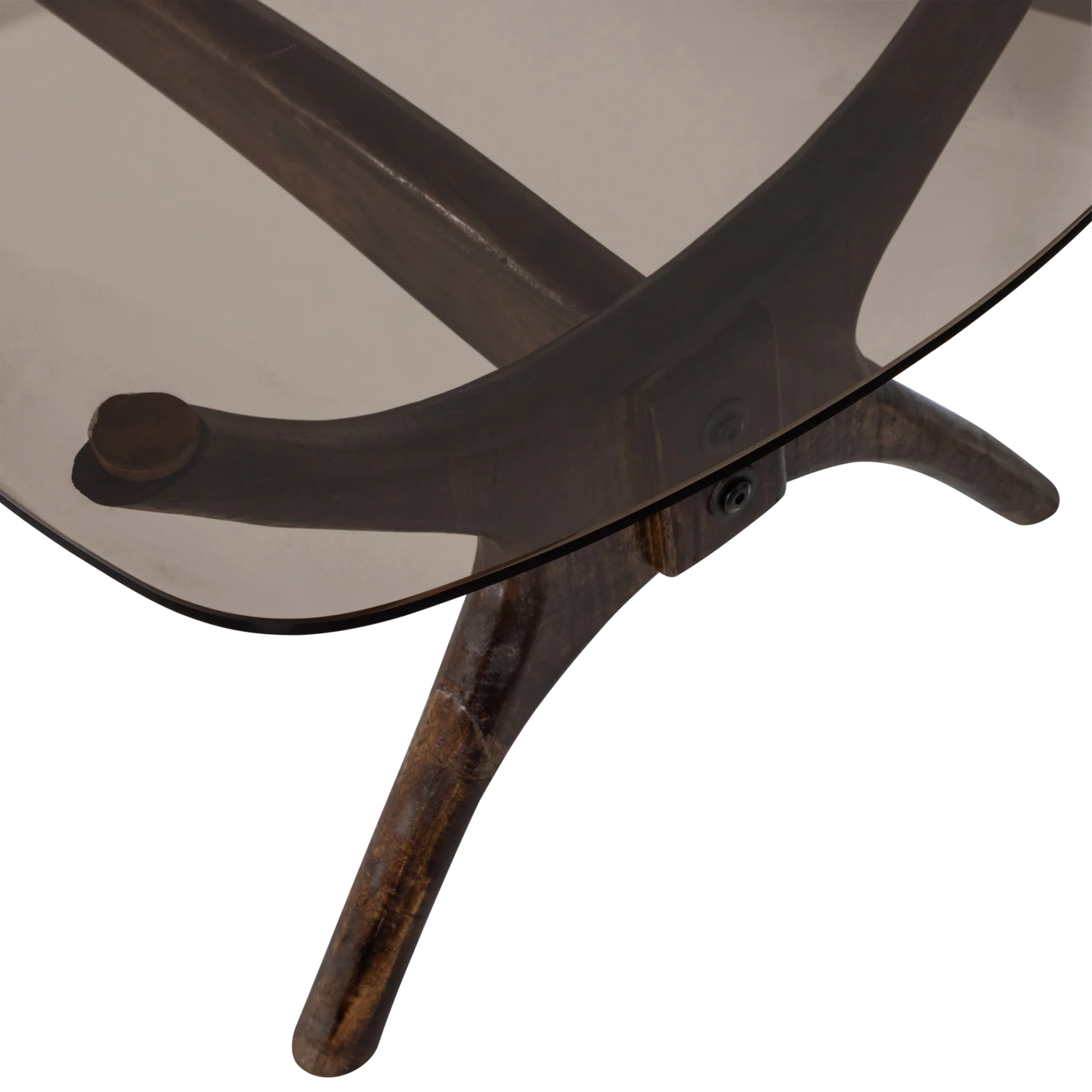 Flash salontafel mango hout/glas walnoot