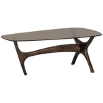 Flash salontafel mango hout/glas walnoot