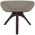 Flash salontafel mango hout/glas walnoot