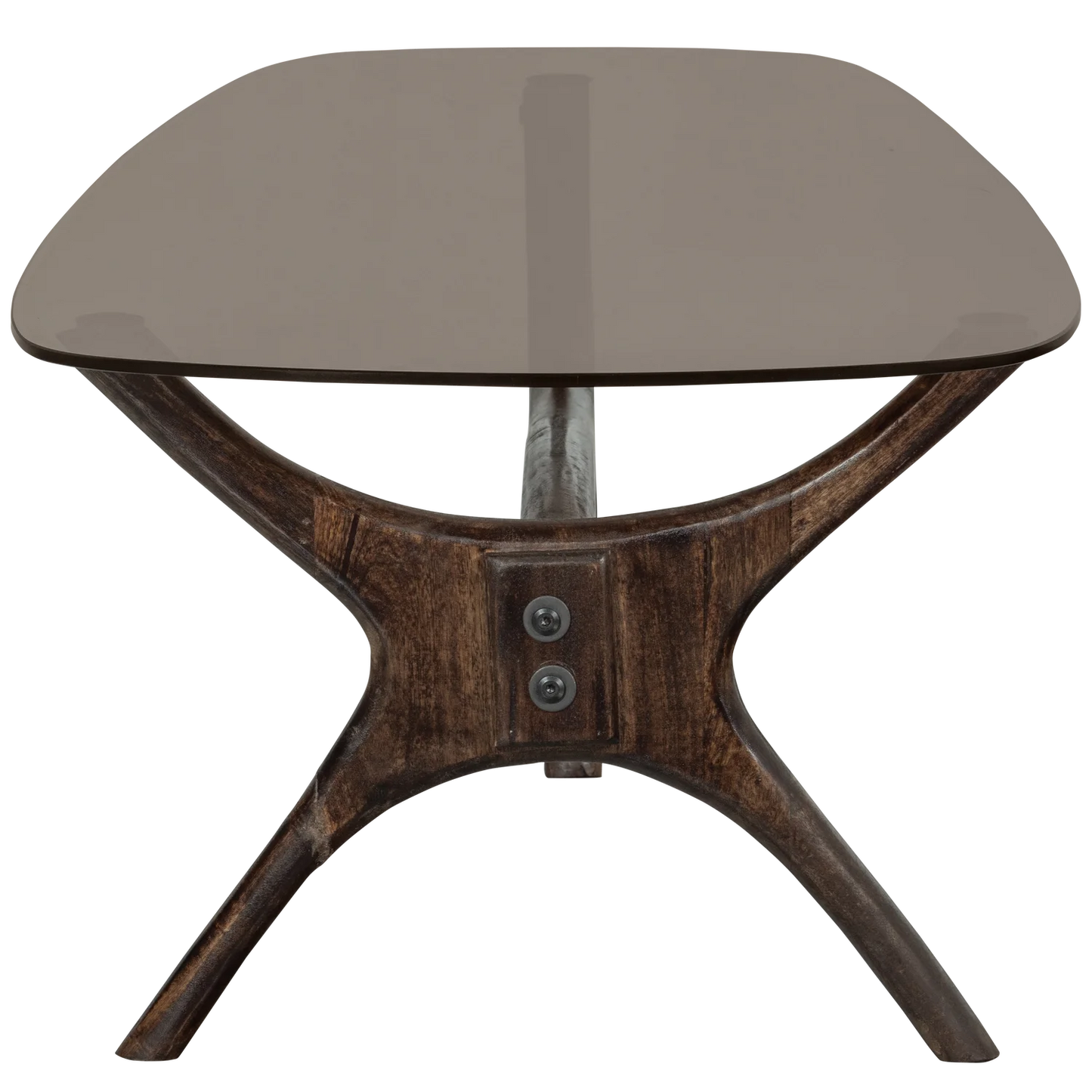 Flash salontafel mango hout/glas walnoot