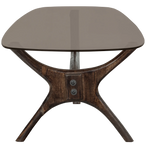 Flash salontafel mango hout/glas walnoot