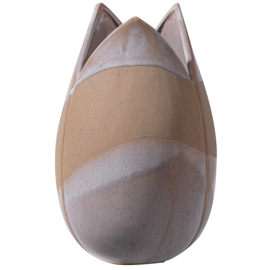 Toulipa tulpvormige vaas keramiek naturel