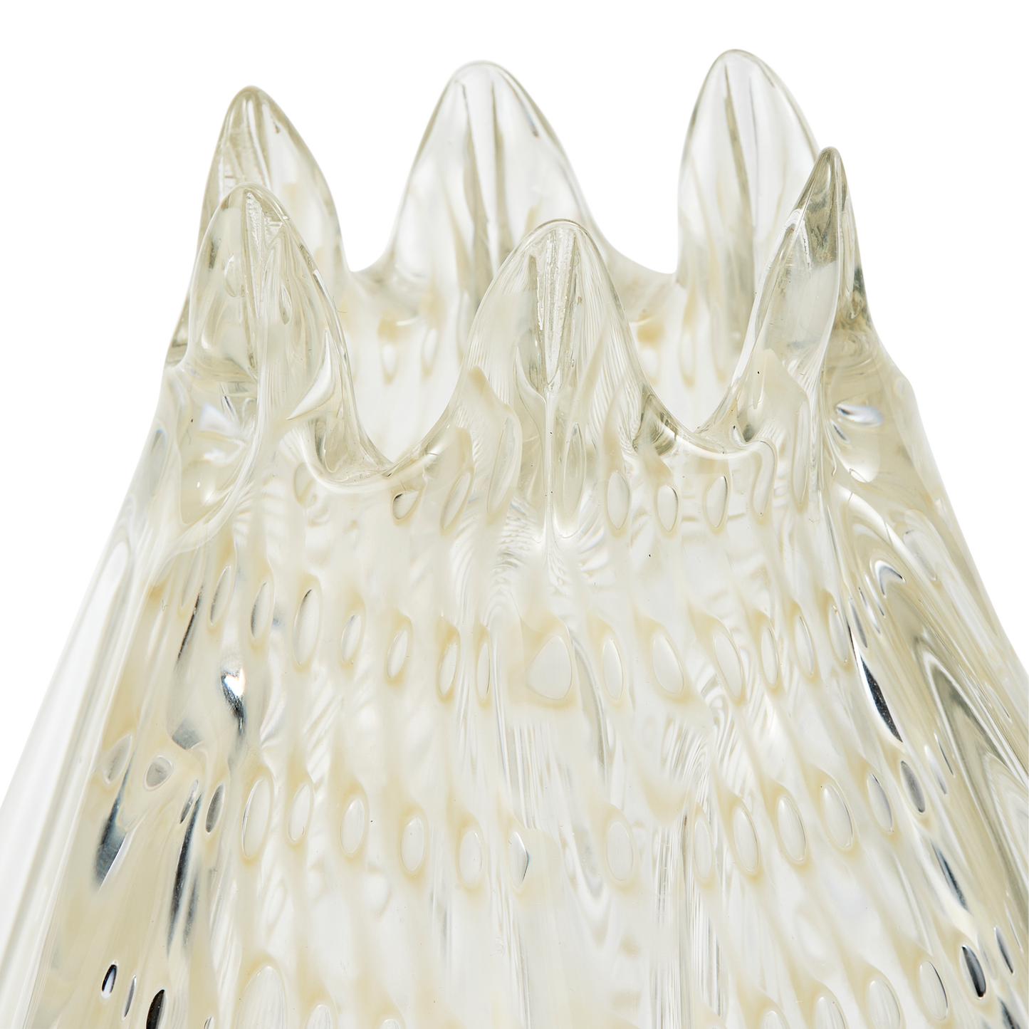 Crown handgevormde vaas glass of white 24x18cm