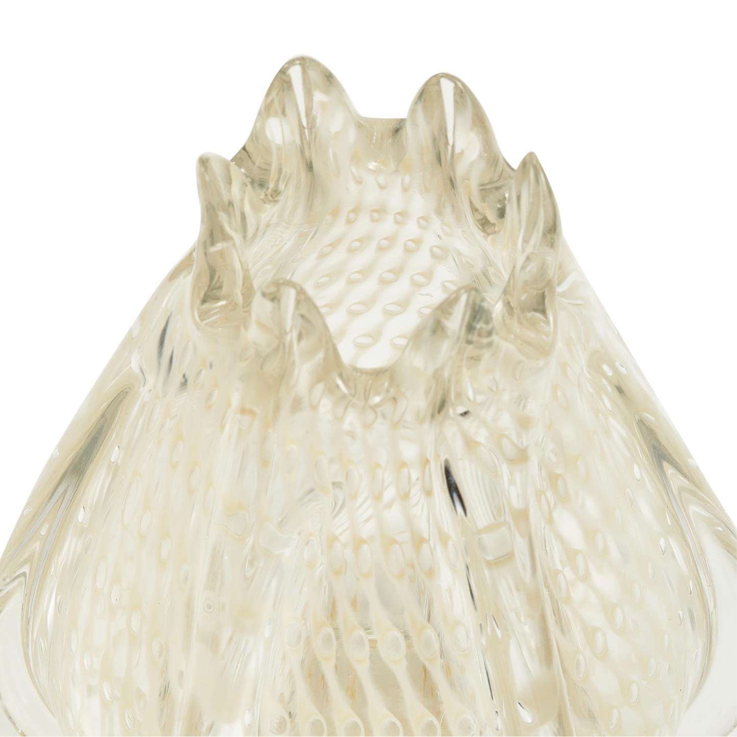 Crown handgevormde vaas glass of white 24x18cm