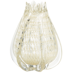 Crown handgevormde vaas glass of white 24x18cm