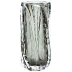 Paragon handgevormde vaas glas antractiet 27x12cm