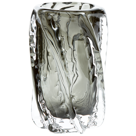 Paragon handgevormde vaas glas antractiet 21x13cm