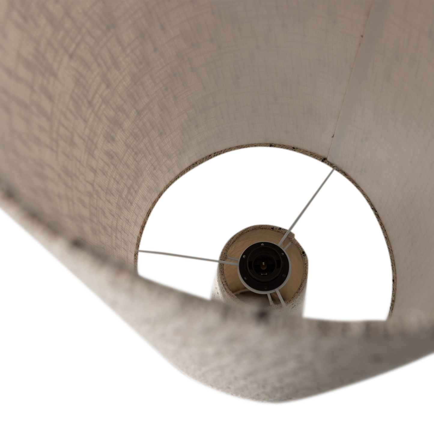 Loft vloerlamp metaal/boucle naturel met stippen 130xo30 cm