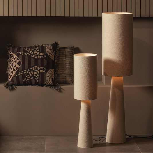 Loft tafellamp metaal/boucle naturel 90xØ22cm