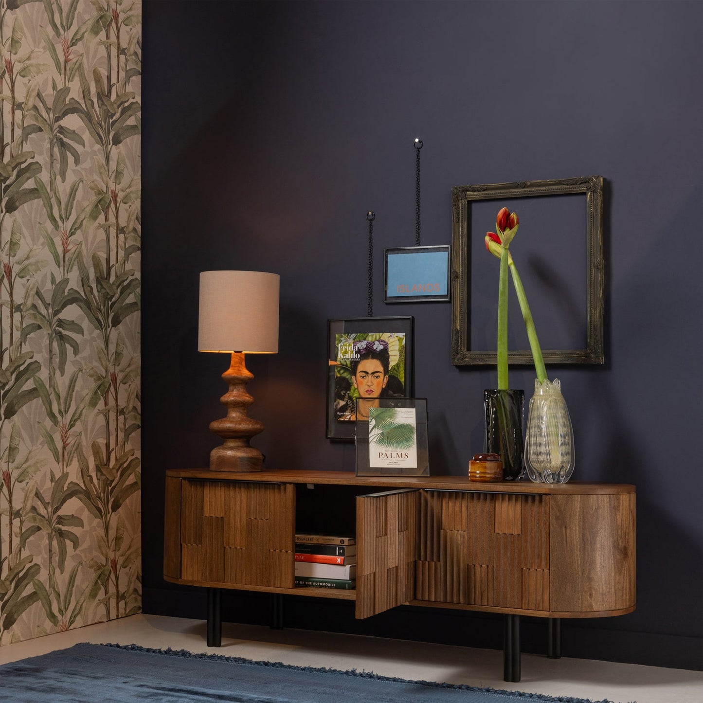 Crown handgevormde vaas glas off white 30x12cm