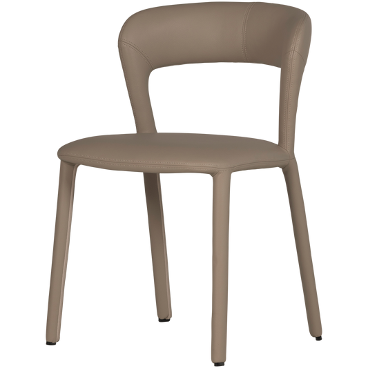 Noble eetkamerstoel leerlook zand