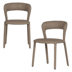 Noble eetkamerstoel leerlook zand