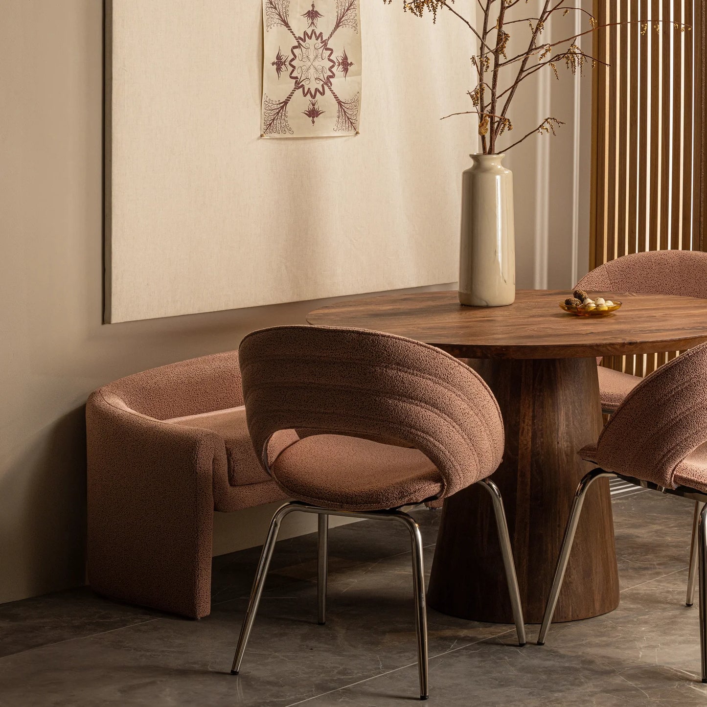 Limit eetkamertafel rond mango hout walnoot ø130 cm