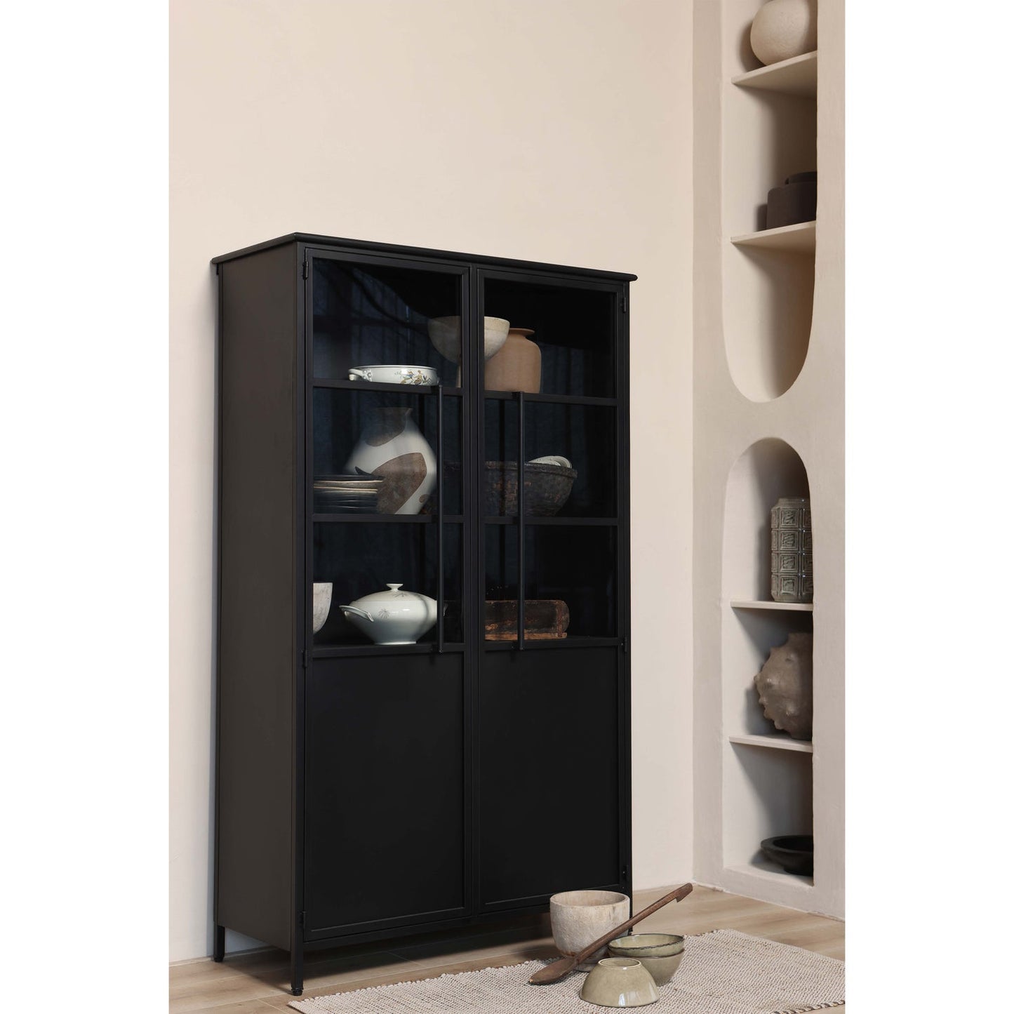 Exhibit vitrinekast metaal zwart