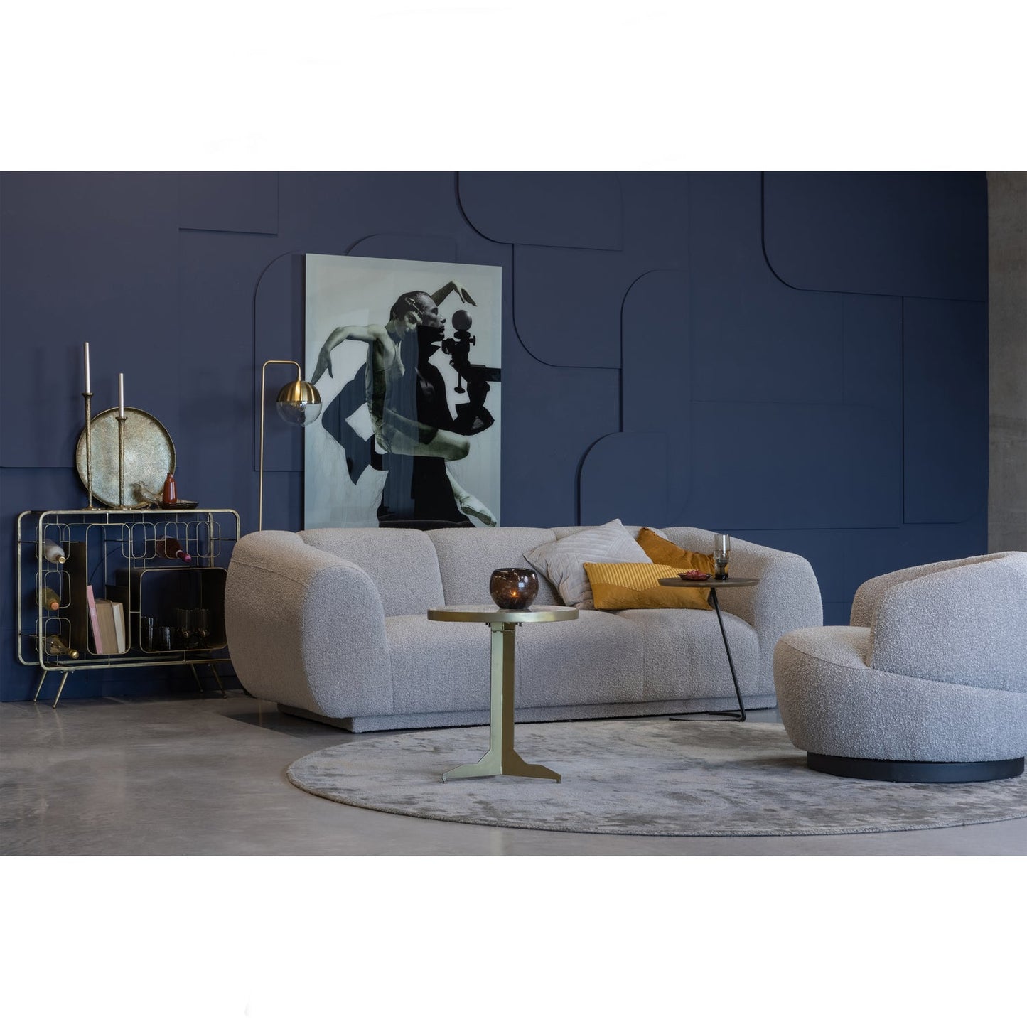 Woolly draaifauteuil bouclé naturel melange