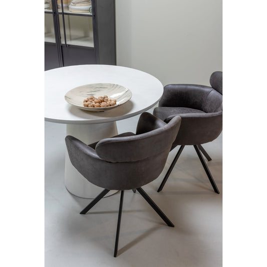 Damon eettafel betonlook wit 76xø100