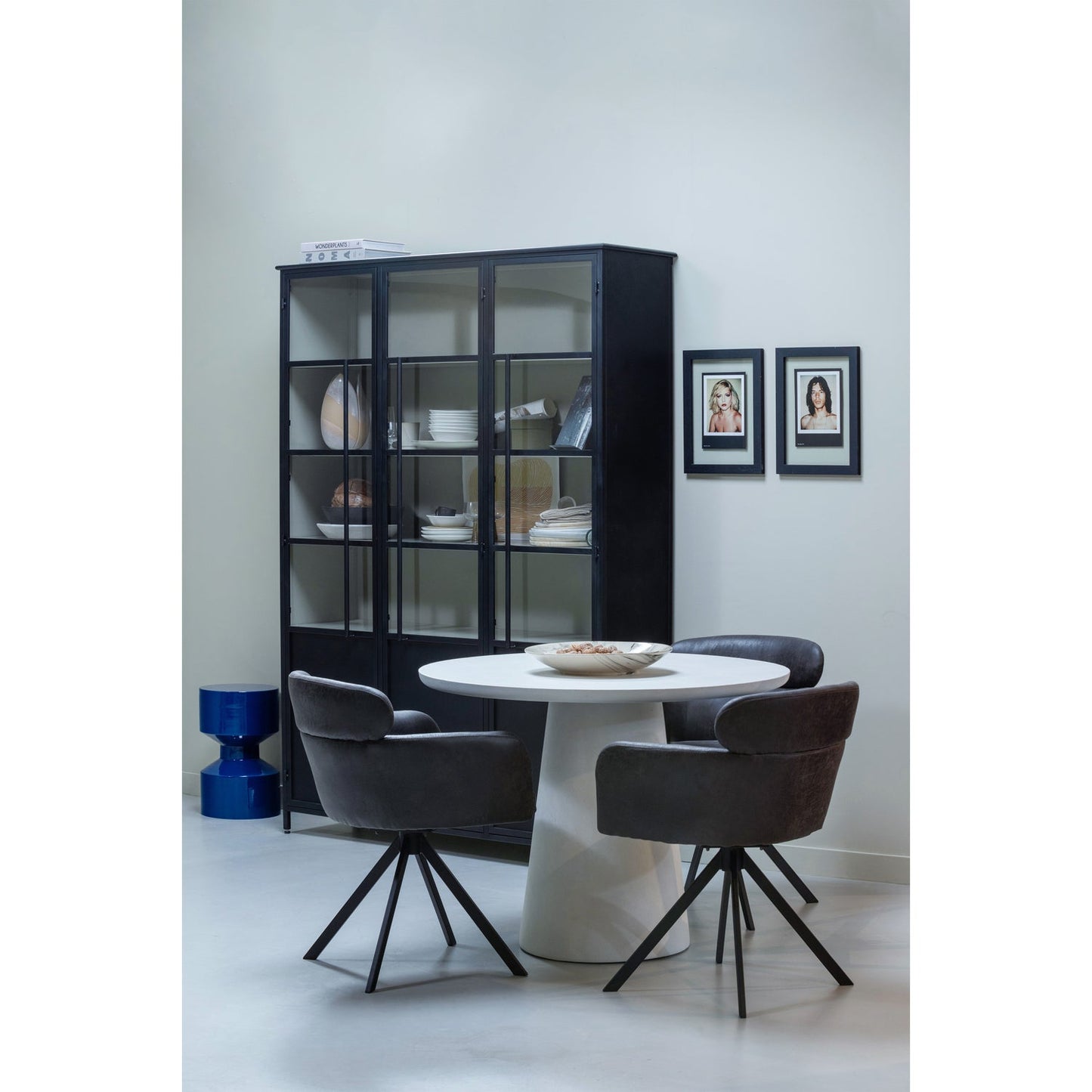 Damon eettafel betonlook wit 76xø100