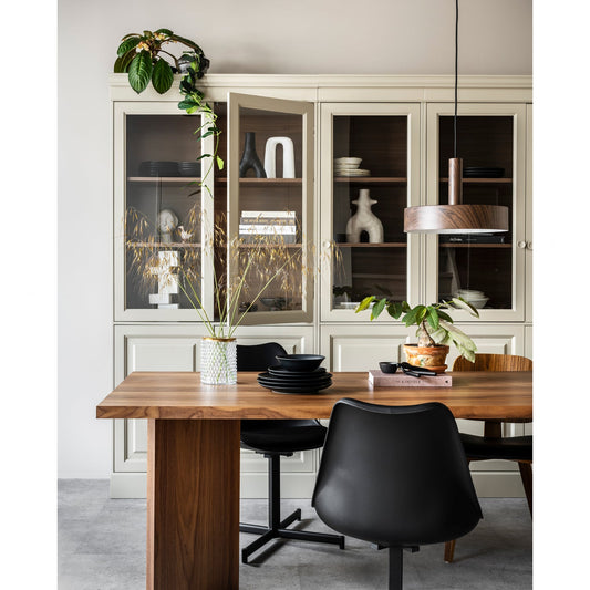 Chow 4-drs vitrinekast grenen dakargrau [fsc]