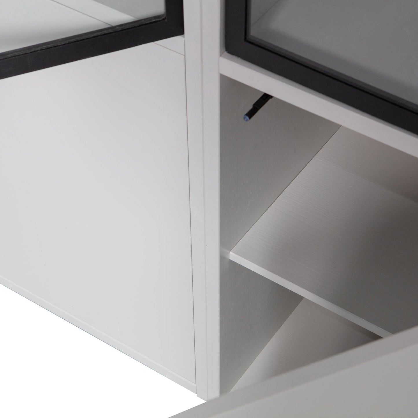 Basic 4-drs vitrinekast grenen mist [fsc]