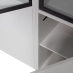 Basic 4-drs vitrinekast grenen mist [fsc]