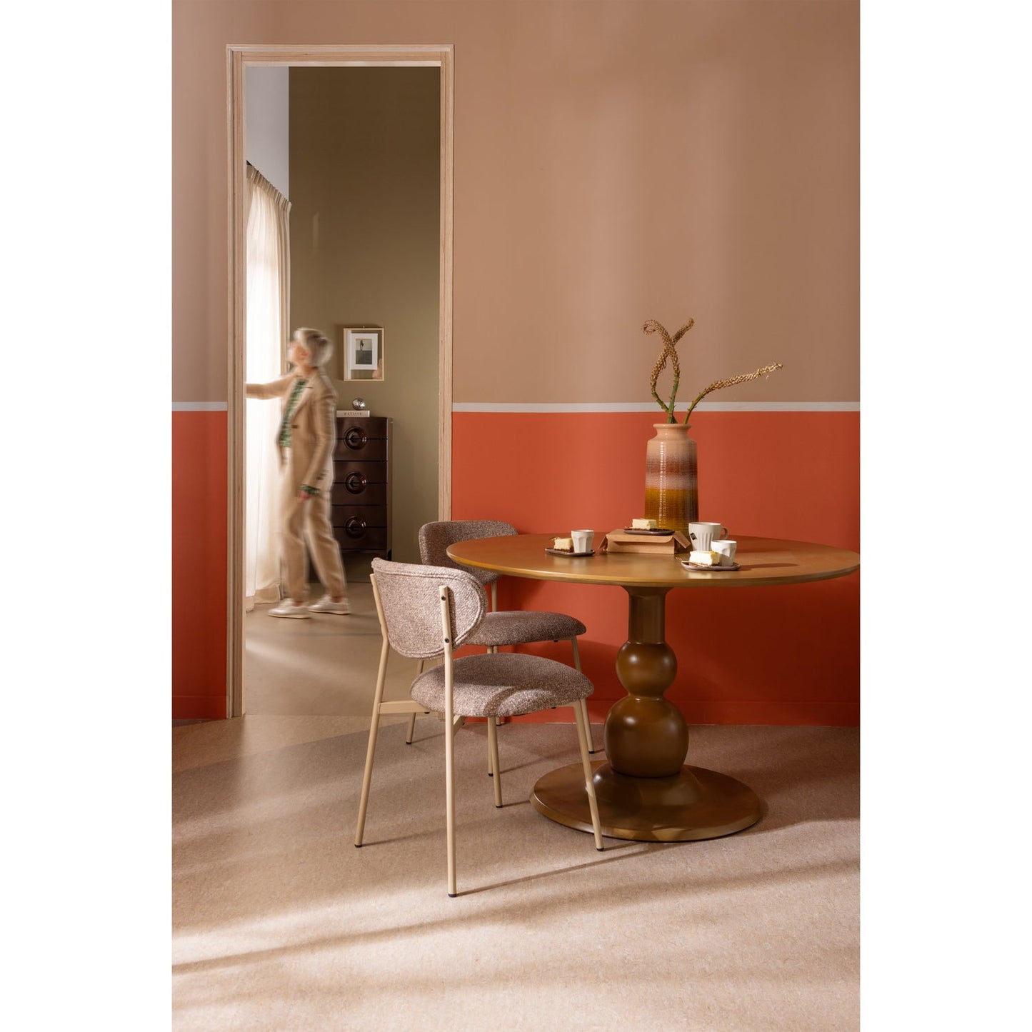 Blanco eettafel ø120 cm mangohout honinggeel