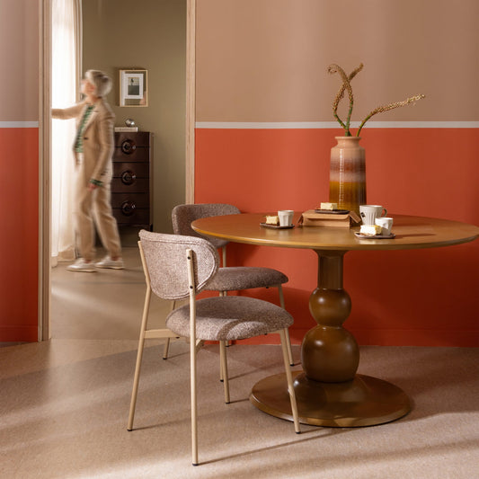 Blanco eettafel ø120 cm mangohout honinggeel