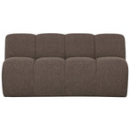 Mojo eetbankje 164 cm met rugleuning bouclé bruin melange