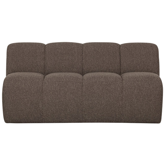 Mojo eetbankje 164 cm met rugleuning bouclé bruin melange