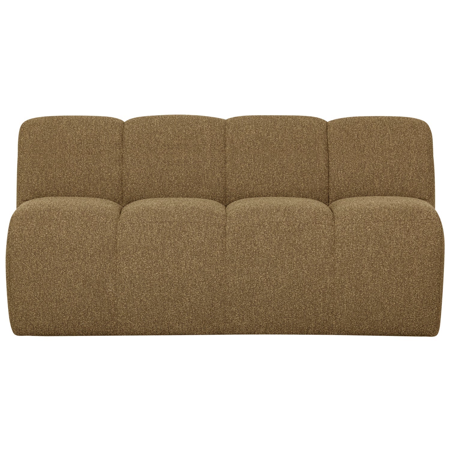 Mojo eetbankje 164 cm met rugleuning bouclé geel/bruin melange