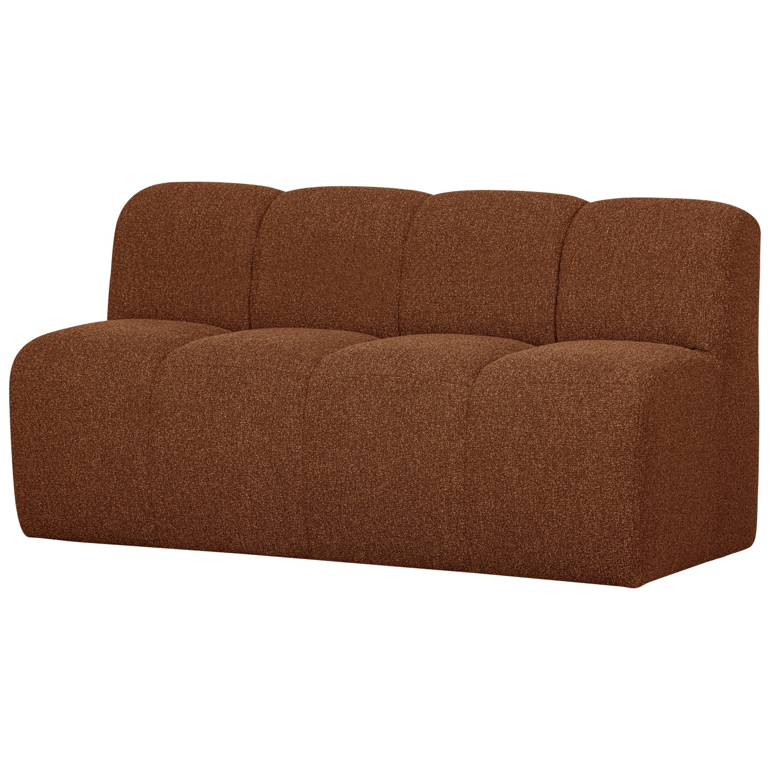 Mojo eetbankje 164 cm met rugleuning bouclé roestbruin melange