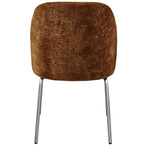 Vogue eetkamerstoel 3d chenille middenbruin chrome poot