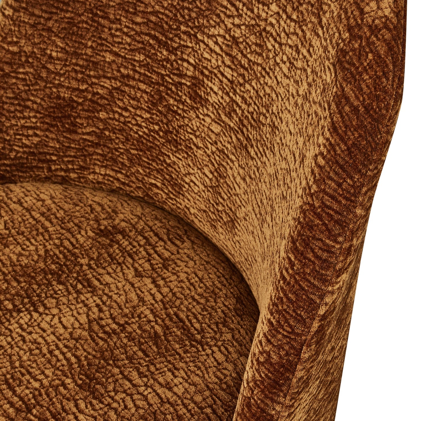 Vogue eetkamerstoel 3d chenille middenbruin chrome poot