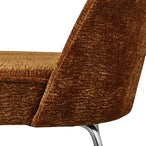 Vogue eetkamerstoel 3d chenille middenbruin chrome poot