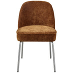 Vogue eetkamerstoel 3d chenille middenbruin chrome poot