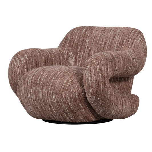 Folke fauteuil chenille oudroze melange