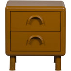 Rune ladekast/nachtkastje 2 lades metaal honinggeel