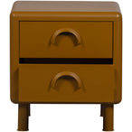 Rune ladekast/nachtkastje 2 lades metaal honinggeel