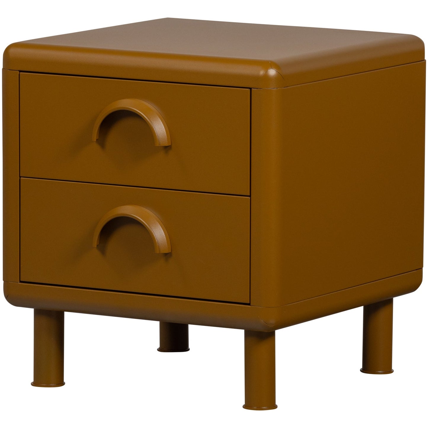 Rune ladekast/nachtkastje 2 lades metaal honinggeel