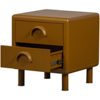 Rune ladekast/nachtkastje 2 lades metaal honinggeel