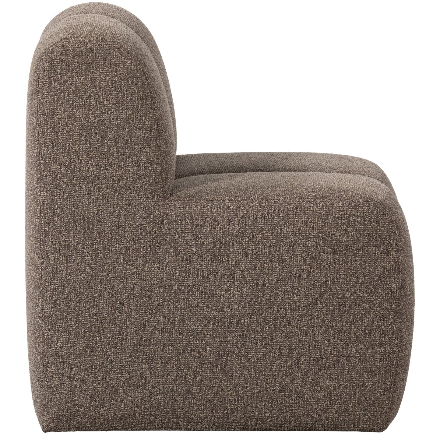 Mojo eetbankje 84 cm met rugleuning bouclé bruin melange