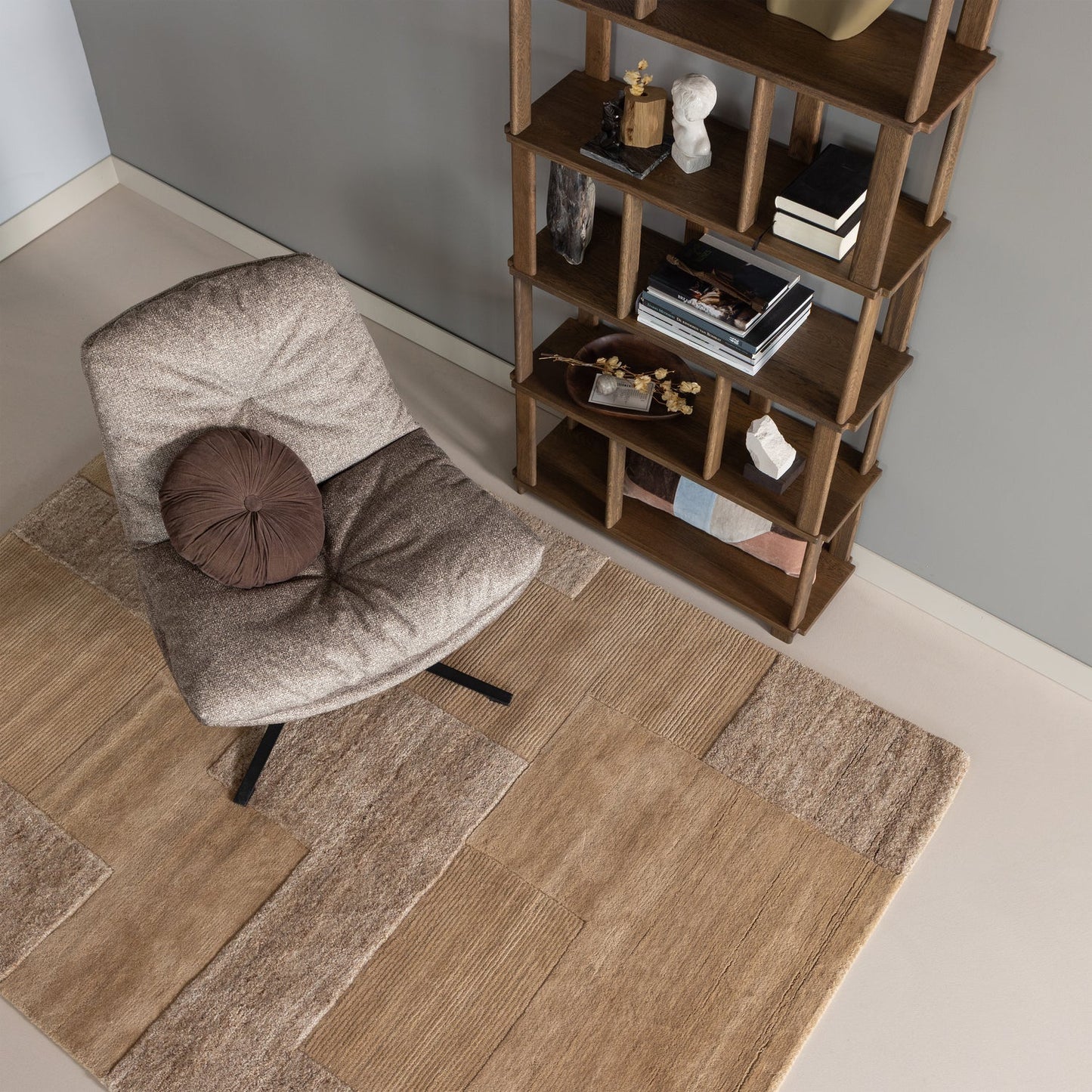 Arve draaifauteuil bedrukte stof naturel melange