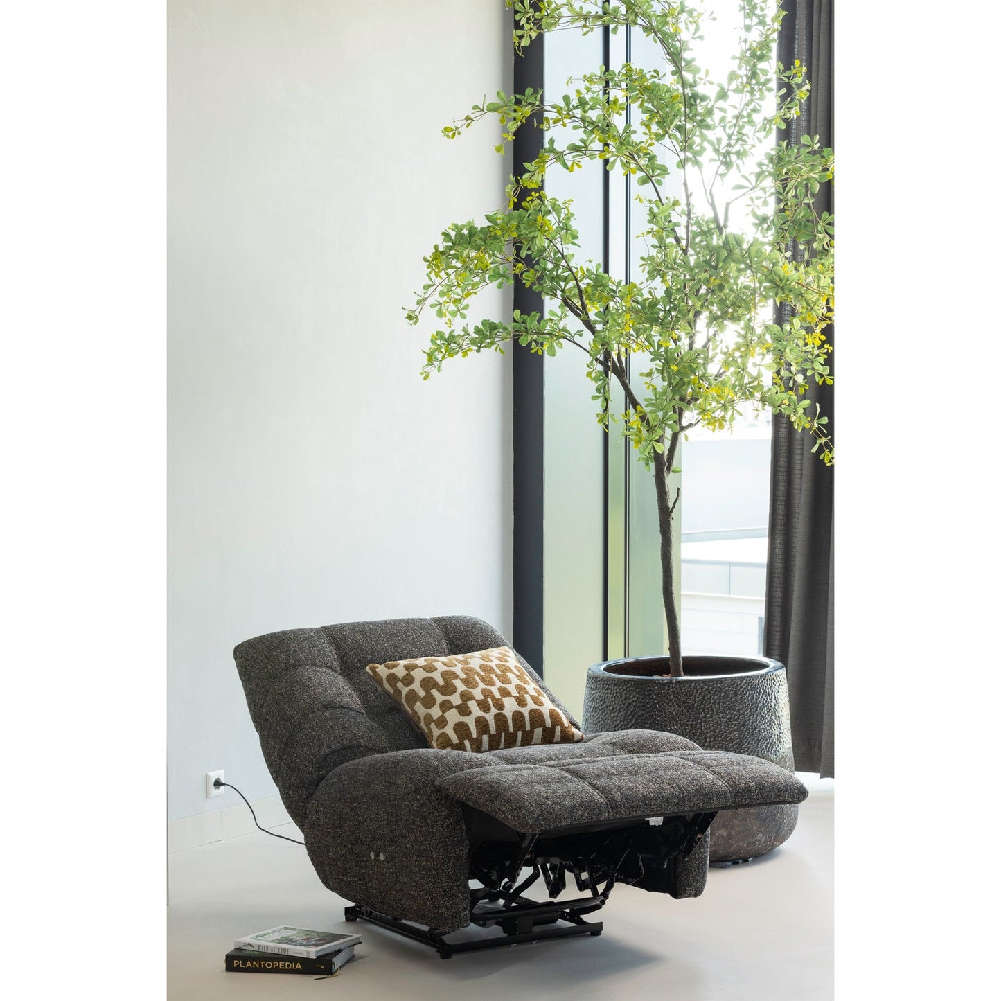 Hein relaxfauteuil elektrisch antraciet/bruin melange