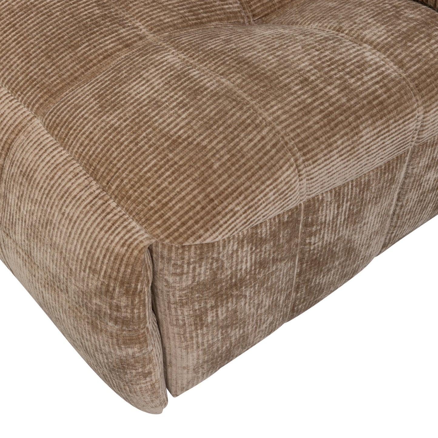 Hein relaxfauteuil elektrisch geweven rib lichtbruin