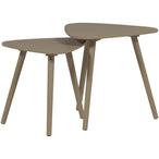 Nila bijzettafels hout zand - set van 2