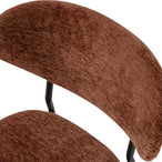 Kjeld eetkamerstoel chenille structuur bruin